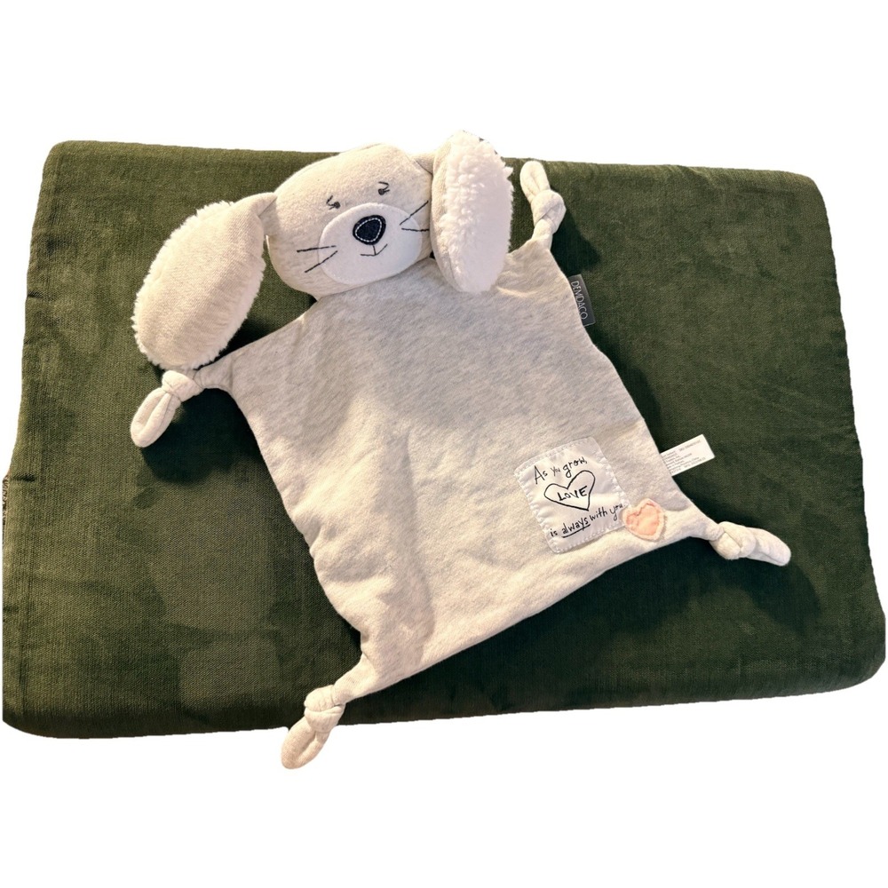 Demdaco Poetic Threads Bunny Rabbit Baby Security Blanket Lovey Knotted Rattle
